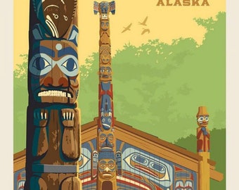 100% Cotton Ketchikan Poster Fabric Panel, Riley Blake Destination Series