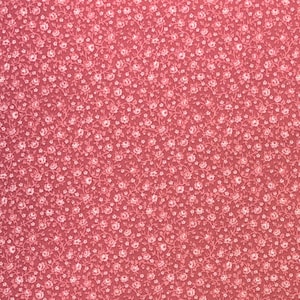 Pink and White Calico Cotton Fabric, Country Floral