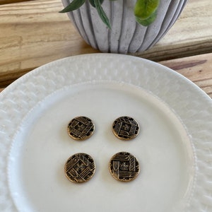 Vintage Gold and Black Metal Buttons