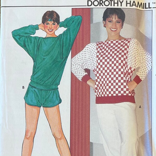 Misses Knit Top, Shorts and Pants Pattern, Butterick 4818, Dorothy Hamill, UNCUT