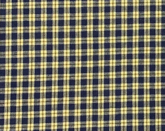 100% Cotton Blue And Beige Plaid Cotton Fabric By The Yard, Woven. Autumn, Fall