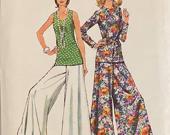 Vintage Wide Leg Pants and Top Pattern, Simplicity 5690, UNCUT