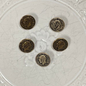 Vintage Gold Buttons with Latin Phrases
