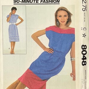 Easy Pullover Dress Pattern, McCalls 8048, UNCUT