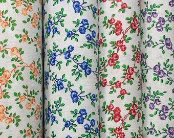 Calico Rose Print Cotton Fabric Fat Quarter Bundle