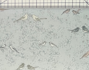 Song Birds Cotton Fabric - Robert Kaufman - Natural or Mist