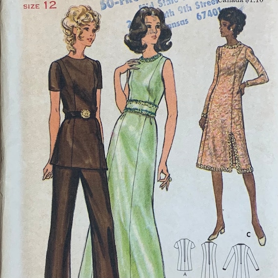 Vintage Evening Dress Tunic and Pants Pattern, Butterick 6468, UNCUT - Etsy  Israel