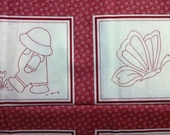 Quaint Red and White Fabric Faye Liverman Burgos by Marcus Brothers Textiles