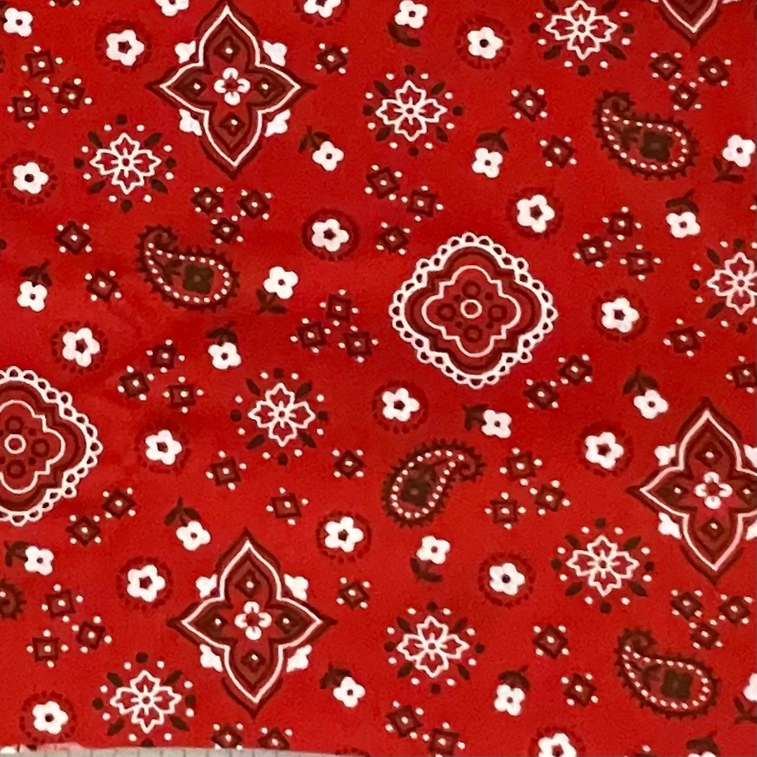 Red Bandana Fabric, Country Western, Cowboy Etsy