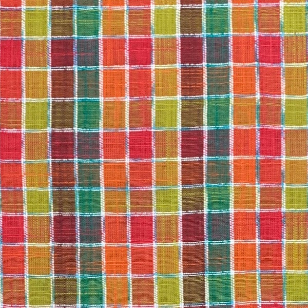 100% Cotton Multi Colored Textured Woven Fabric By The Yard, Red, Orange, Green, Yellow, Rainbow
