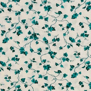 Yellow And Green Ivy Foliage Fabric, Fabric Traditions