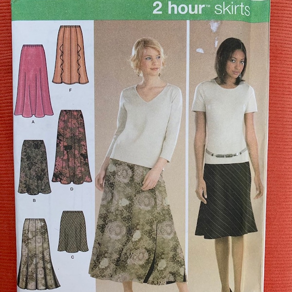 Easy Gored Skirt, Easy Bias Skirt, 2 Hour Skirts, Simplicity 4881, UNCUT