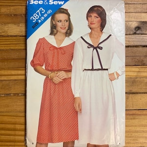 Vintage Loose Fitting Dress Pattern, See & Sew 3873, UNCUT
