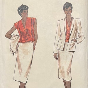 Vintage Jacket Skirt and Top Pattern, Vogue 7498, UNCUT