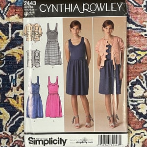 Dress and Jacket Pattern, Simplicity 2443, Cynthia Rowley, UNCUT