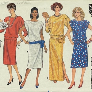 Modèle de haut pullover ample et jupe droite Easy Misses, Butterick 3090, non coupé