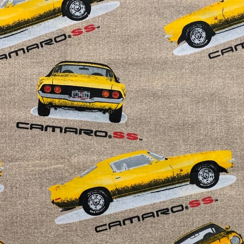 100% Cotton Chevrolet Camaro SS Fabric Chevy Old Car Fabric | Etsy
