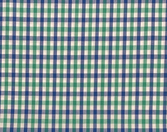 Vintage Green And Blue Light Weight Plaid Fabric