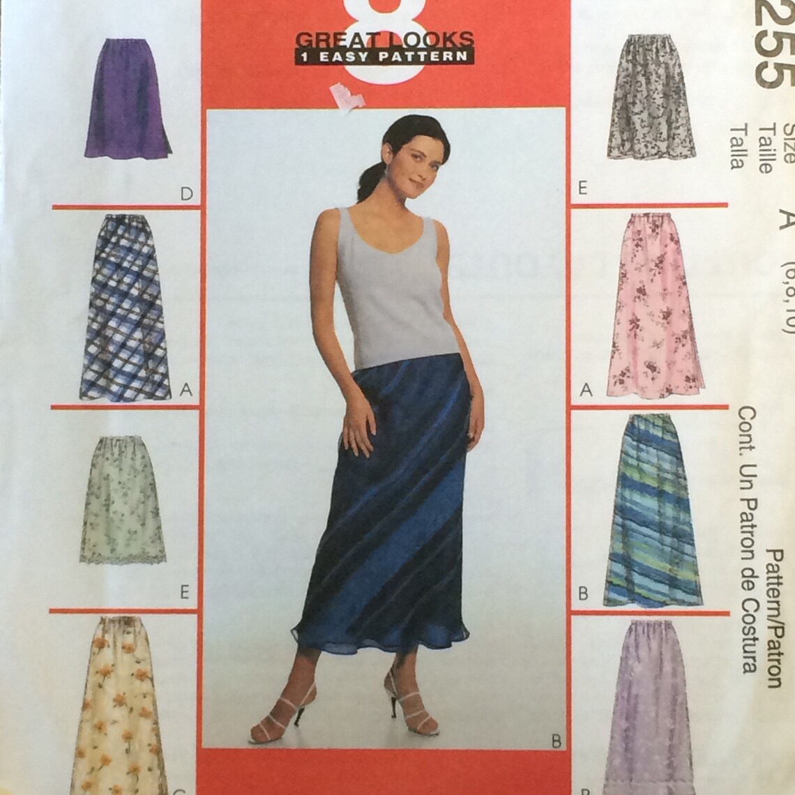 Easy Pullon Skirt Pattern Elastic Waist McCalls 2255 UNCUT Etsy