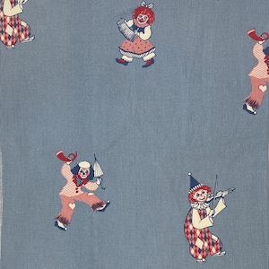 Vintage Clown Cotton Fabric