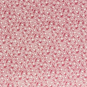 Red And White Calico Cotton Fabric, Quilters Calico, Floral, Small Print