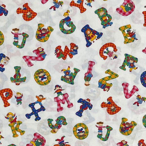 Alphabet Fabric Etsy