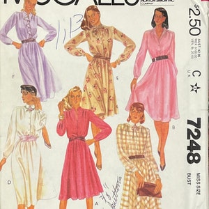 Vintage Loose Fitting Pullover Dress Pattern, McCalls 7248, UNCUT