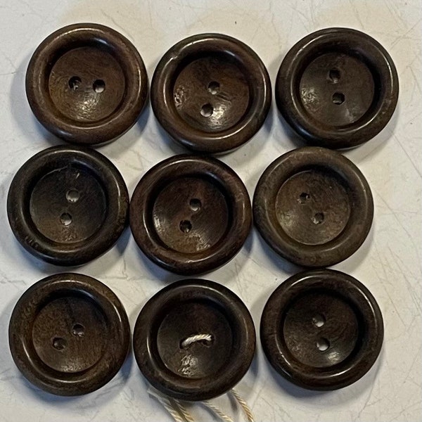 Vintage Rosewood Wooden Buttons, Size 55