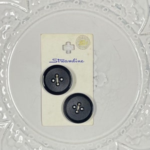 Vintage Navy Blue Buttons on Original Card, Streamline, Holland