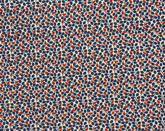 Red White and Blue Floral Cotton Fabric, Moda Fabrics, Rubys Garden Path 1930 - 1940