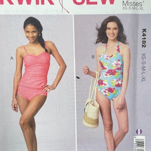 Vintage One and Two Piece Bathing Suit Pattern, Kwik Sew 4182, UNCUT