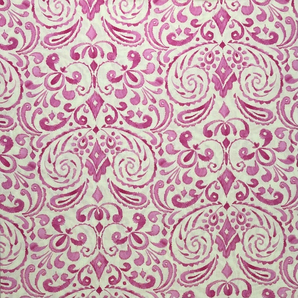 Pink and Beige Paisley and Swirls Cotton Fabric, Westmister Fabrics, Free Spirit, Marala