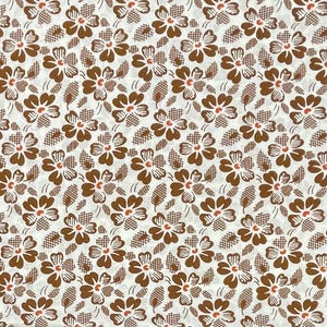 Brown And White Floral Cotton Fabric, Calico, Vintage Reprint, Andover Fabrics