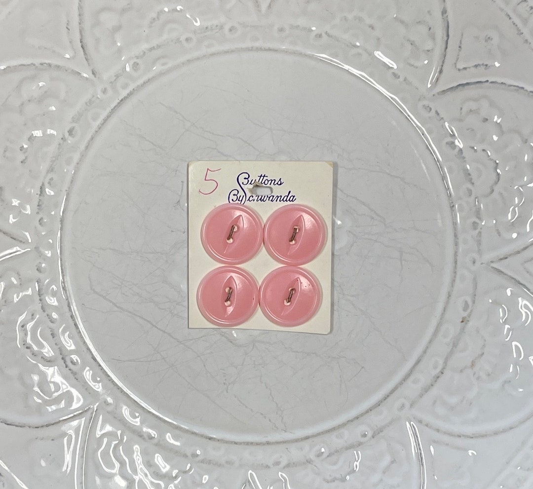Shanda Button Four Vintage Pink Buttons by Schwanda - Etsy