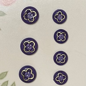Vintage Purple and Gold Buttons