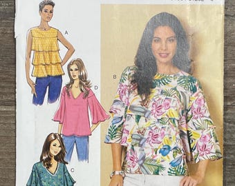 Loose Fitting Pullover Top Pattern, Butterick 10167, UNCUT