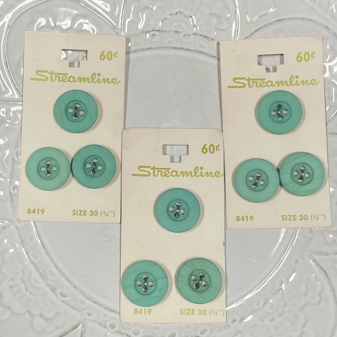 Vintage Green Buttons on Original Card, Streamline, Made in USA - Etsy