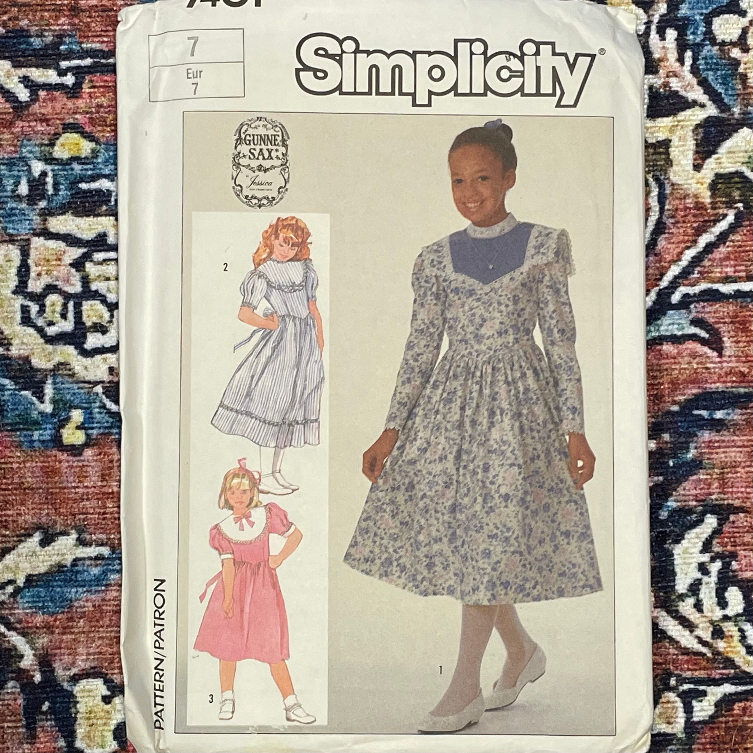 Vintage Girls Gunne Sax Dress Pattern, Simplicity 7401, UNCUT - Etsy