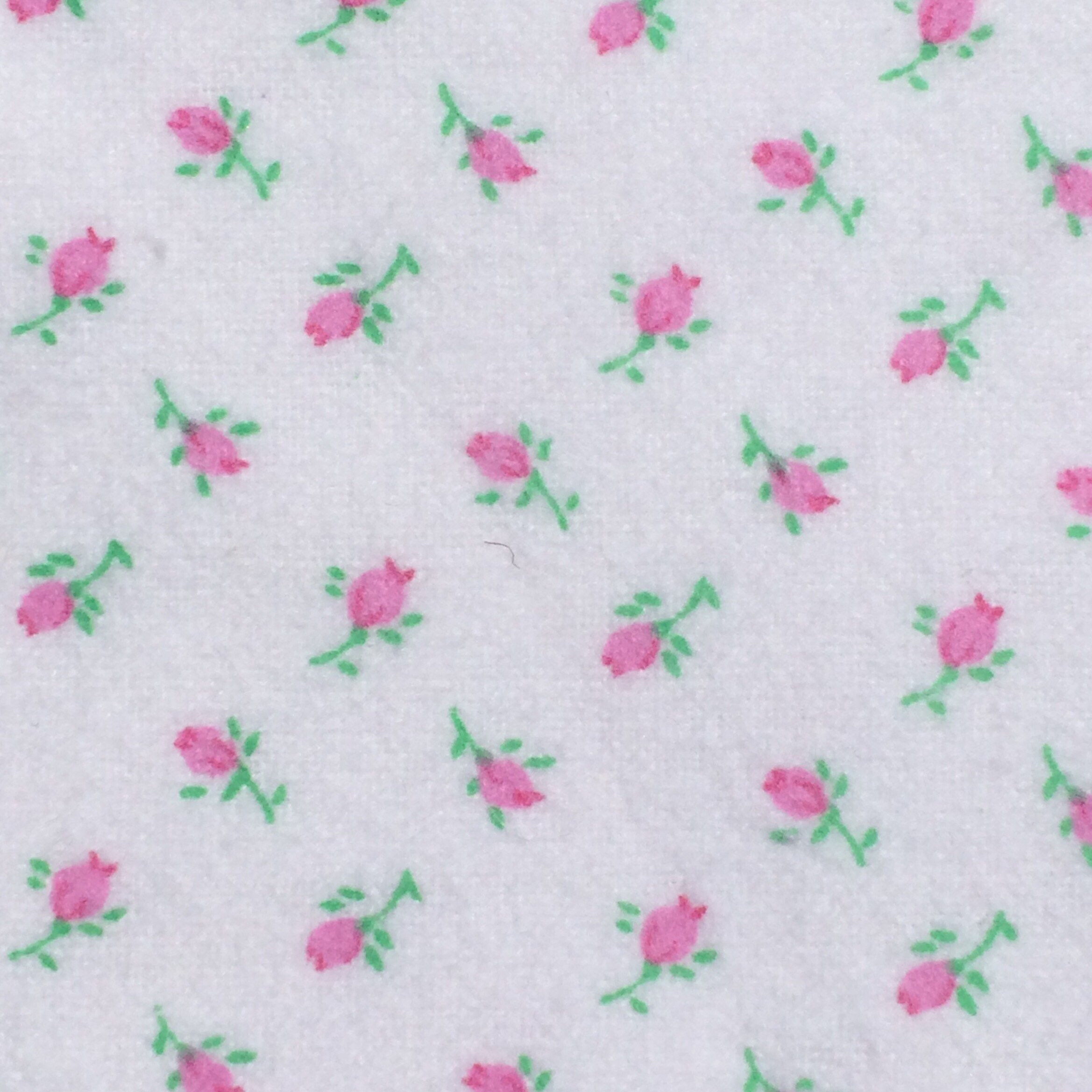 Pink Rosebud Fabric / Pink Floral Cotton Flannel Fabric / Pink Etsy