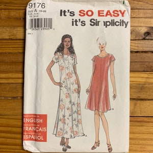 Easy Dress Pattern, Simplicity 9176, UNCUT