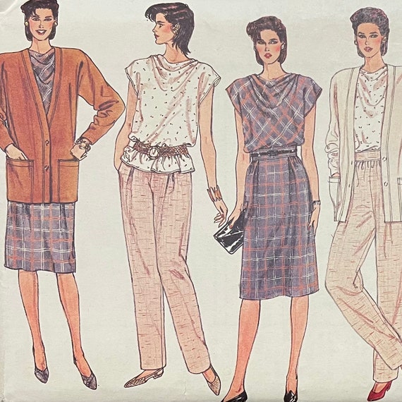 Vintage Jacket Skirt Top and Pants Pattern Vogue 8892 - Etsy