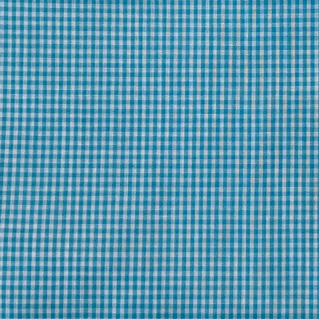 Vintage Blue Gingham Fabric / Small Gingham Fabric / Blue and Etsy