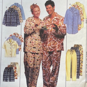 Men and Misses Sleepwear, Nightshirt, Top, Shorts and Pants Pattern, McCalls 2478, UNCUT