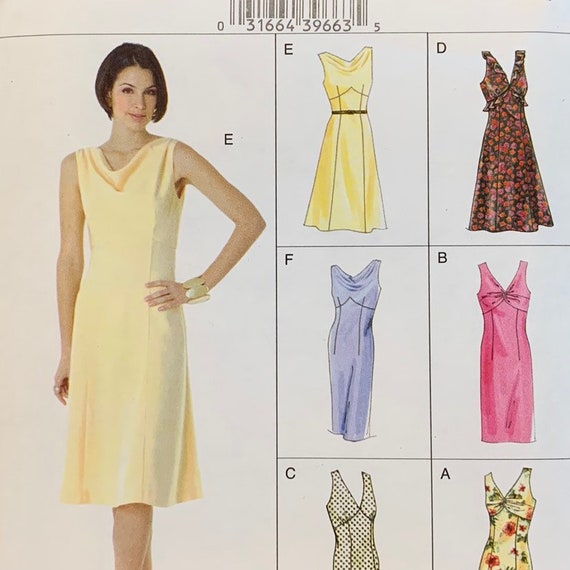 Easy Fitted Dress Pattern, Lined, Vogue 8068, UNCUT - Etsy