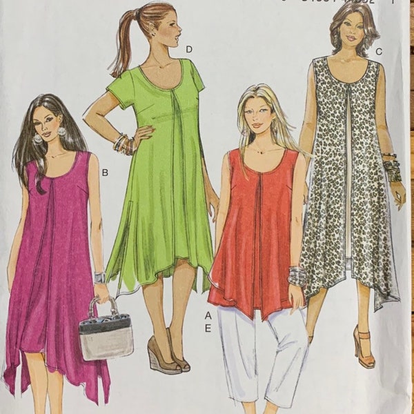 Easy Loose Fitting Dress Top and Pants Pattern, Butterick 5655, UNCUT
