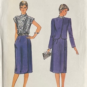Easy Dress and Jacket Pattern, Vogue 7892, UNCUT