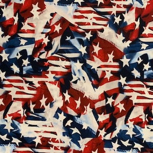 100% Cotton USA Flag Fabric By The Yard, Patriotic, Red White and Blue, Veterans Day