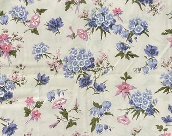 Vintage Pink Floral Chintz Cotton Fabric,