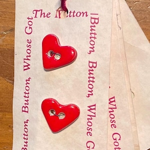Red Heart Ceramic Buttons