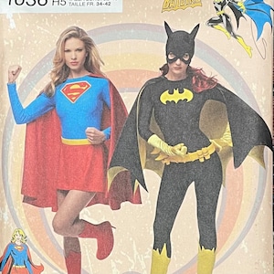 DC Comic Super Girl, Bat Girl Costume Pattern, Simplicity 1036, UNCUT